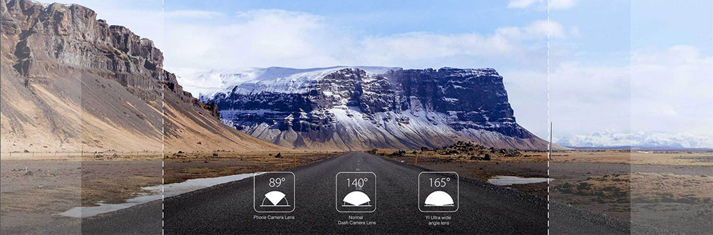 YI Smart Dash Camera cobertura completa, lente gran angular