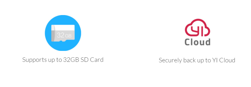 Cámara para el hogar YI 1080p capacidad de almacenamiento